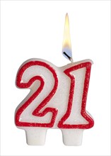 Number Twenty One Birthday Candle