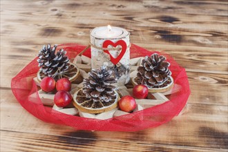 Advent wreath made of wood