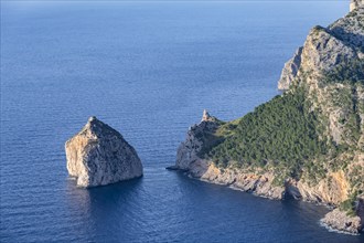 View of rocky cliffs and sea