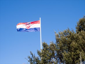 Flag of Croatia waving in the wind