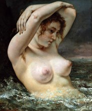 Nude woman in the water