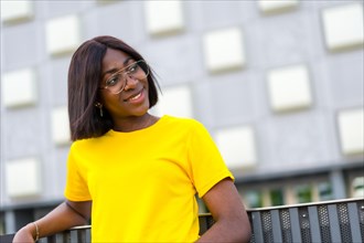 Radiant in Yellow: A Gorgeous Black Model Brings a Burst of Sunshine to the City