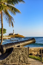 Old cannon from the time of the empire used in the defense of the city of Salvador in Bahia