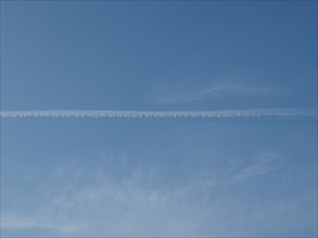 Plane trails in the sky