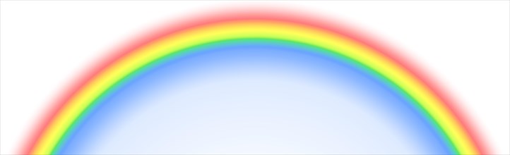 Digitally rendered rainbow isolated on white background
