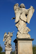 Angel Sculptures at Castel Sant'Angelo and the Aelius Bridge over the Tiber