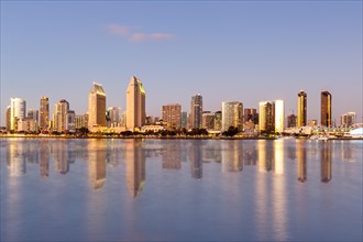 Downtown San Diego skyline with water in California in San Diego