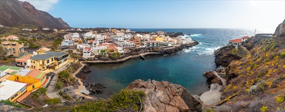 Panoramic of the town of Tamaduste located on the coast of the island of El Hierro in the Canary Islands