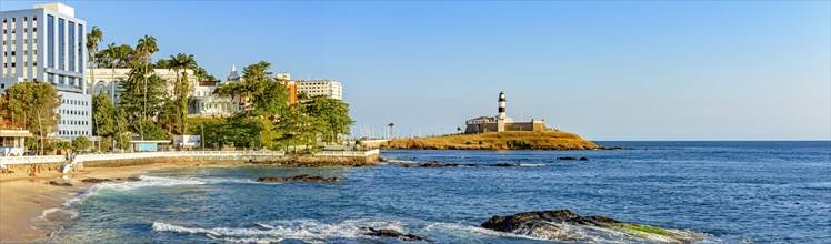 Panoramic image during the afternoon of the Barra lighthouse