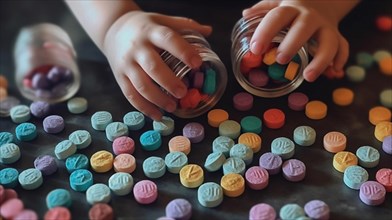 A young toddler has found some rainbow fentanyl pills at home