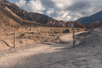 View of a Purmamarca road in northen Argentina