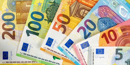 Euro banknotes save money finance background banner pay pay banknotes in Stuttgart