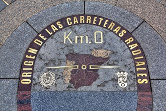 Plaque in pavement with map and zero kilometre
