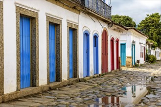 Old streets of the famous city of Paraty on the coast of the state of Rio de Janeiro and founded in 1667 with its colonial-style houses and cobblestones