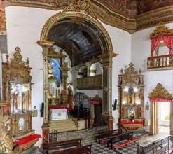 Interior of a antique baroque church in Salvador