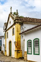 Ancient church from the time of the empire in the historic city of Paraty on the coast of Rio de Janeiro