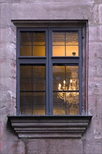 Brightly lit window of the historic Fembohaus