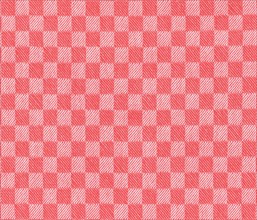 Chequered red and white fabric texture background
