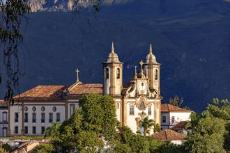 Old catholic church of the 18th century located in the center of the famous and historical city of Ouro Preto in Minas Gerais