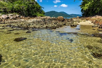 Place known as the green lagoon on Ilha Grande in Rio de Janeiro. Paradisiac place with green and transparent waters and surrounded by tropical forest