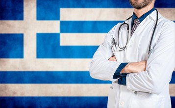 Health and care with flag of greece