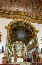 Historic baroque church interior in Pelourinho neighborhood in Salvador Bahia