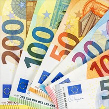 Euro banknotes save money finance background square pay banknotes in Stuttgart