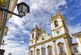 Top of the facade of the Church of Our Lady of the Rosary of the Blacks Liners in the Pelourinho in Salvador. We had the beginning of its construction in 1704 and remains attached a cemetery of slaves...
