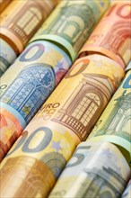 Euro banknotes save money finances background pay pay banknotes in Stuttgart