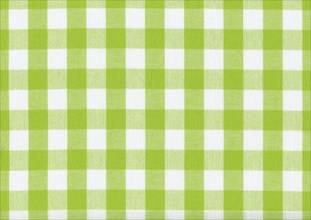Chequered green cotton fabric texture