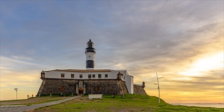 View of the famous Barra Lighthouse in Salvador