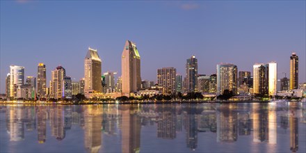 Downtown San Diego Skyline with Water Panorama in California in San Diego