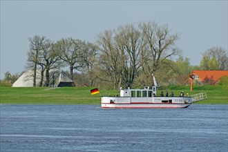 Small ferry for pedestrians and cyclists