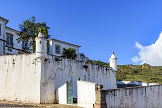 Old historic fortification in colonial style at the entrance to the city of Ouro Preto in Minas Gerais