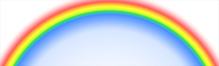 Digitally rendered rainbow isolated on white background