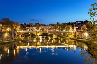 The Ponte Vittorio Emanuele over the Tiber in the evening light