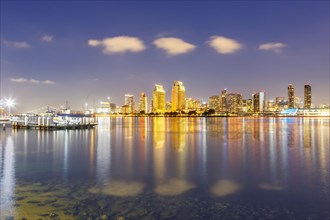 Downtown San Diego skyline with water in California in San Diego