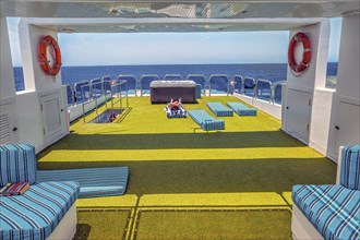 Sun deck of a luxury yacht
