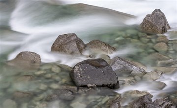 Water flowing over stones