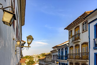 Historic city of Ouro Preto in Minas Gerais with its colonial architecture houses
