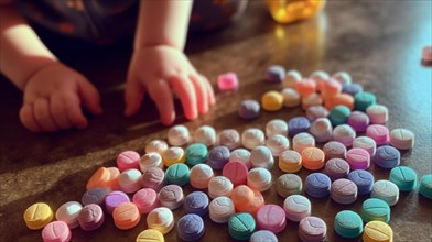 A young toddler has found some rainbow fentanyl pills at home