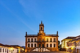 Ouro Preto central square with its historic buildings