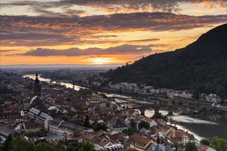 The city of Heidelberg at sunset