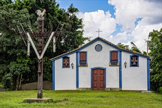 Small historic church amidst the vegetation in the city of Tiradentes in the state of Minas Gerais