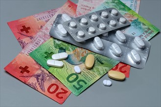 Swiss banknotes and medicines