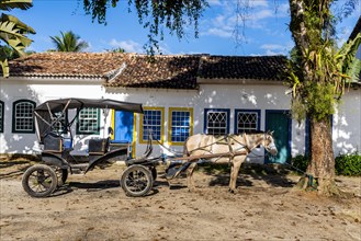 Horse cart in the Unesco world heritage site Paraty