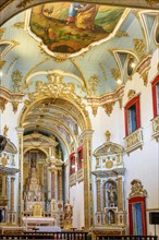 Church of Sao Pedro dos Clerigos created in the 18th century with its neoclassical style interior painted in gold in the Pelourinho district of Salvador