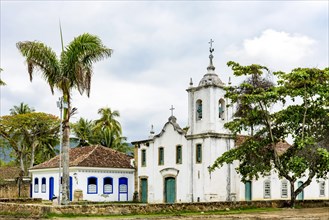 White church in the ancient and historic city of Paraty on the south coast of the state of Rio de Janeiro founded in the 17th century
