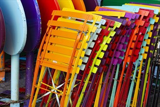 Colourful folding chairs