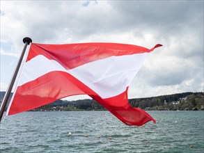 Flag of Austria flying in the wind